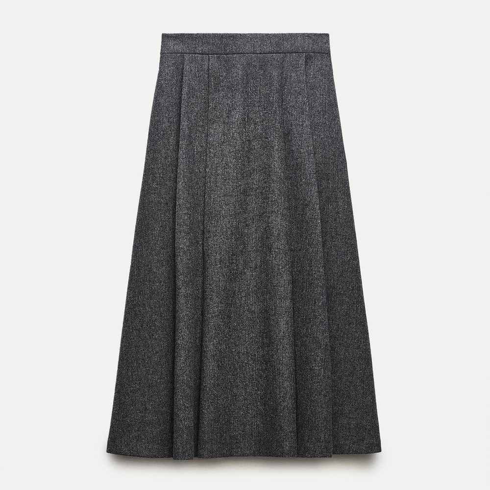 Zara Gray Pleated Skirt